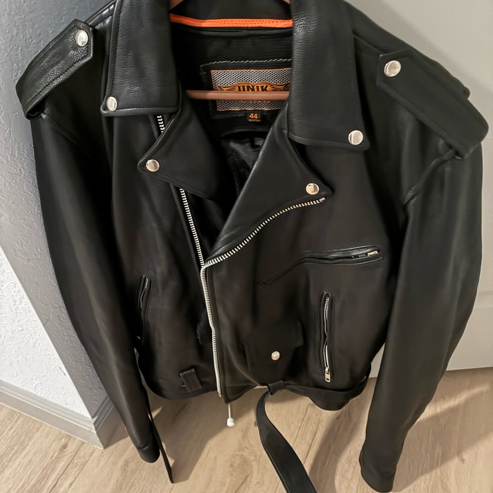Unik Black Leather Moto Jacket